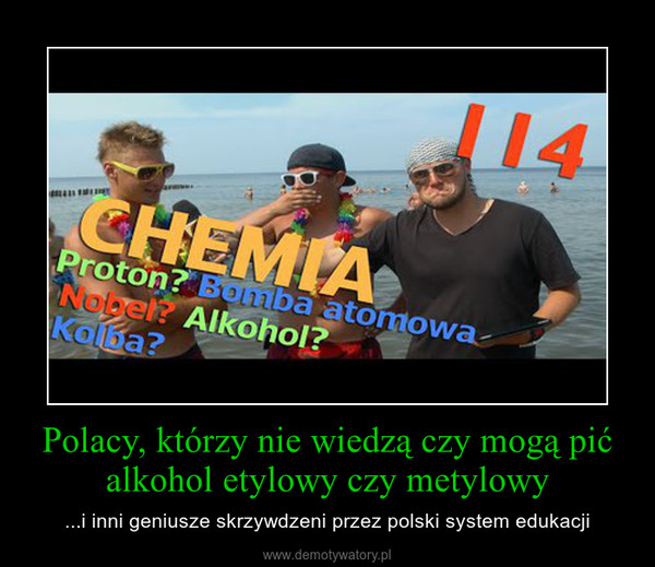 Polacy, którzy nie wiedzą czy mogą pić alkohol etylowy czy metylowy – ...i inni geniusze skrzywdzeni przez polski system edukacji 