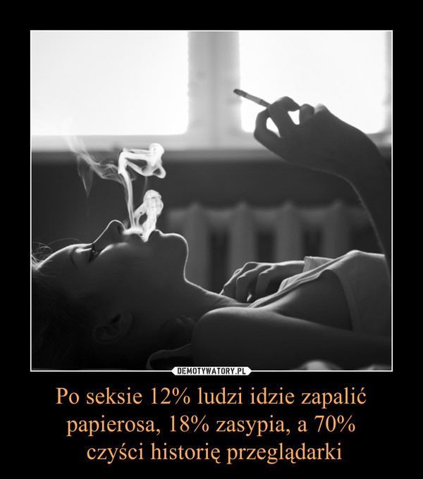 Po seksie 12% ludzi idzie zapalić papierosa, 18% zasypia, a 70% czyści historię przeglądarki –  