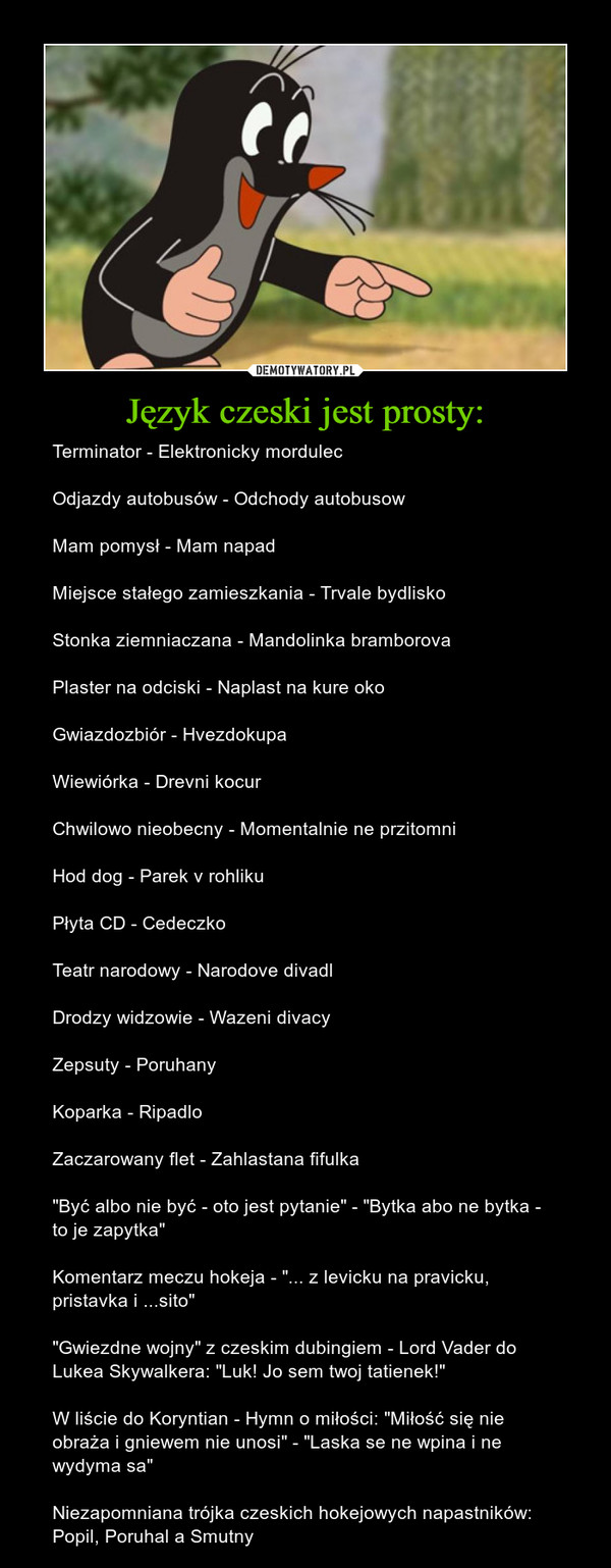 Język czeski jest prosty: