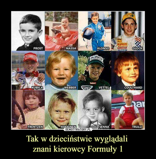 Tak w dzieciństwie wyglądali 
znani kierowcy Formuły 1