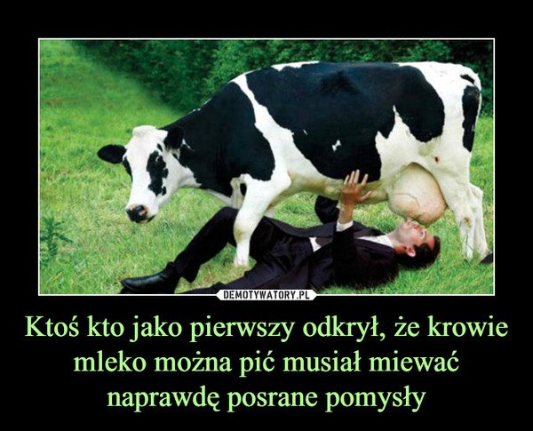 Ktoś kto jako pierwszy odkrył, że krowie mleko można pić musiał miewać naprawdę posrane pomysły –  