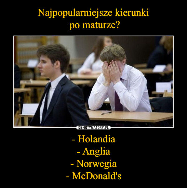 - Holandia- Anglia- Norwegia- McDonald's –  