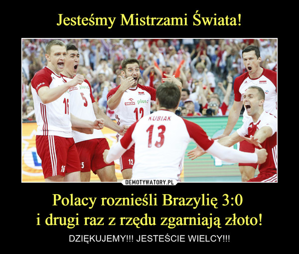 Jesteśmy Mistrzami Świata! Polacy roznieśli Brazylię 3:0 
i drugi raz z rzędu zgarniają złoto!