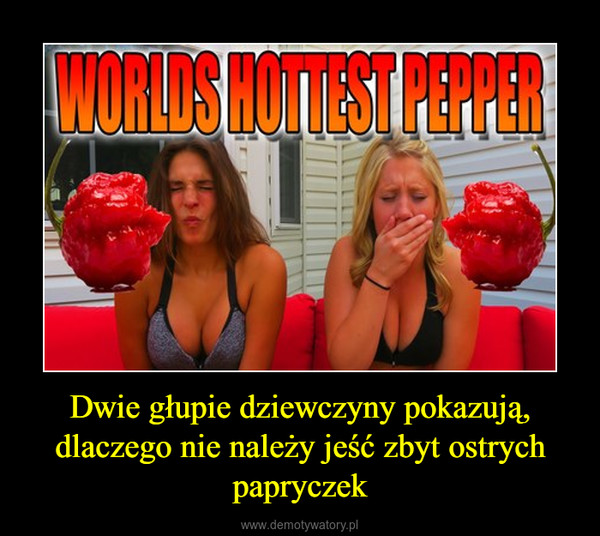 Dwie głupie dziewczyny pokazują, dlaczego nie należy jeść zbyt ostrych papryczek –  