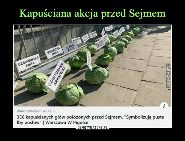 Kapuściana akcja przed Sejmem