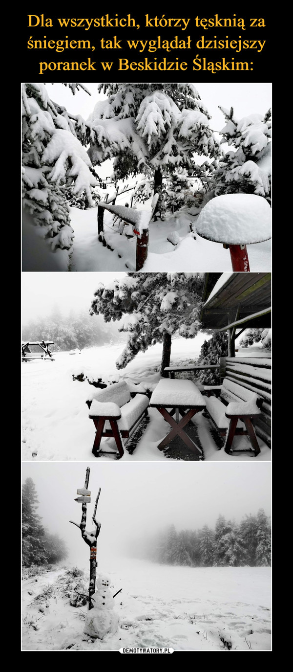 Dla wszystkich, którzy tęsknią za śniegiem, tak wyglądał dzisiejszy poranek w Beskidzie Śląskim:
