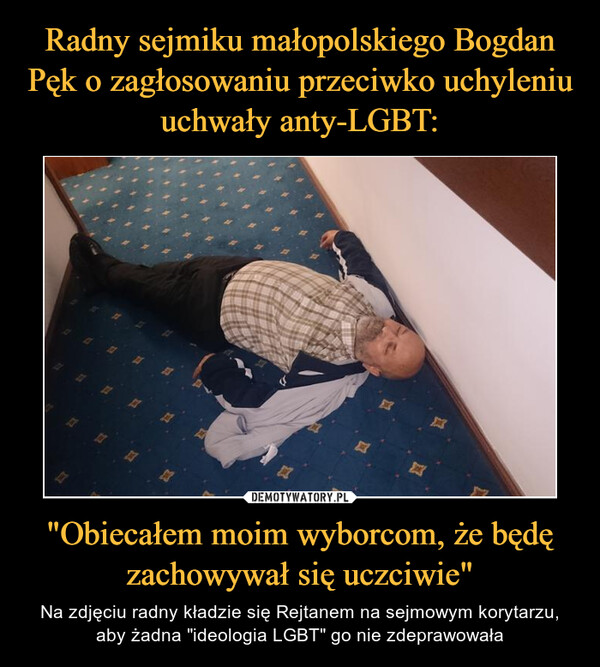 Radny sejmiku małopolskiego Bogdan Pęk o zagłosowaniu przeciwko uchyleniu uchwały anty-LGBT: "Obiecałem moim wyborcom, że będę zachowywał się uczciwie"