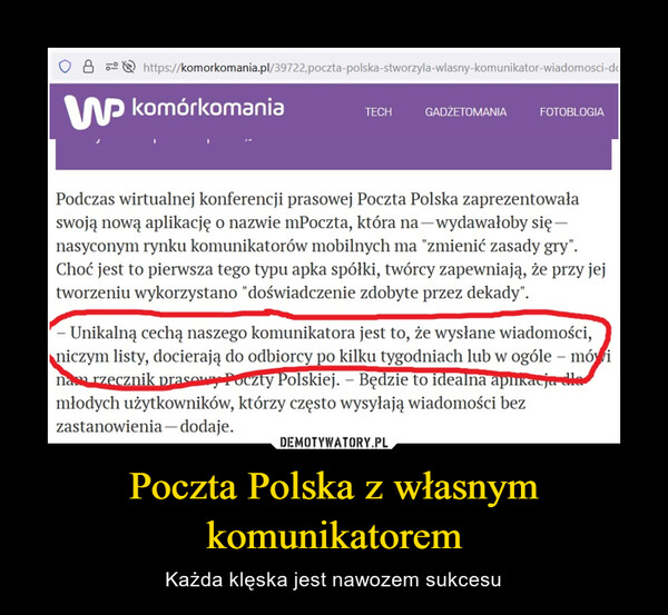 Poczta Polska z własnym komunikatorem