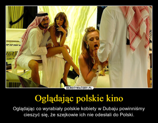 Oglądając polskie kino – Oglądając co wyrabiały polskie kobiety w Dubaju powinniśmy cieszyć się, że szejkowie ich nie odesłali do Polski. 