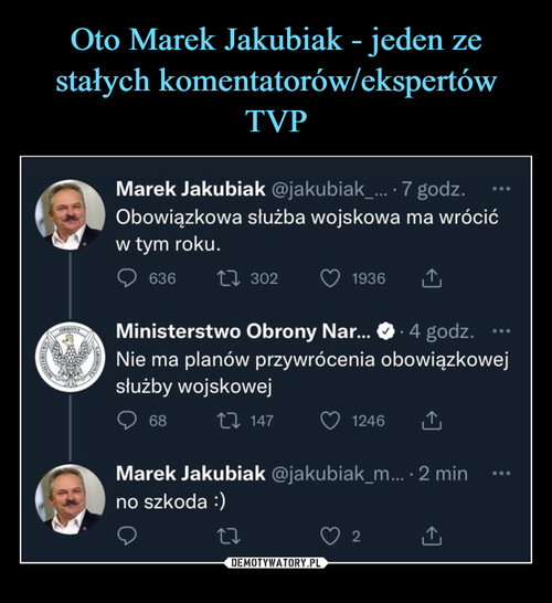 Oto Marek Jakubiak - jeden ze stałych komentatorów/ekspertów TVP