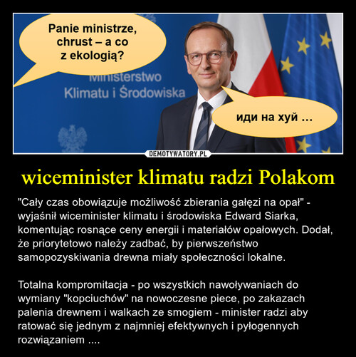 wiceminister klimatu radzi Polakom