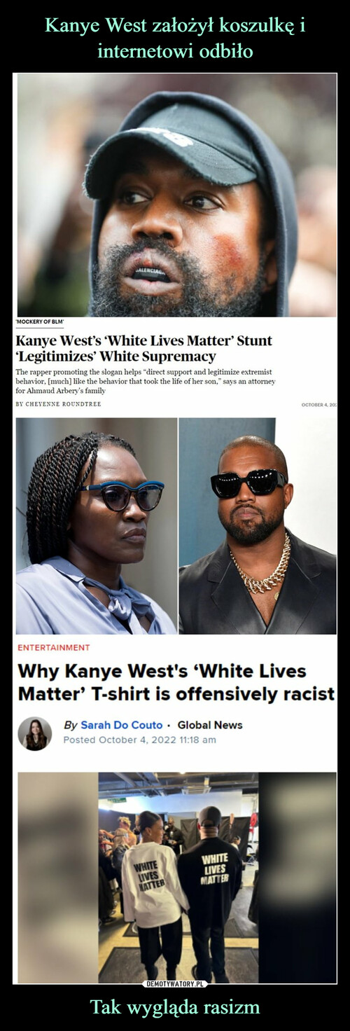 Kanye West założył koszulkę i internetowi odbiło Tak wygląda rasizm