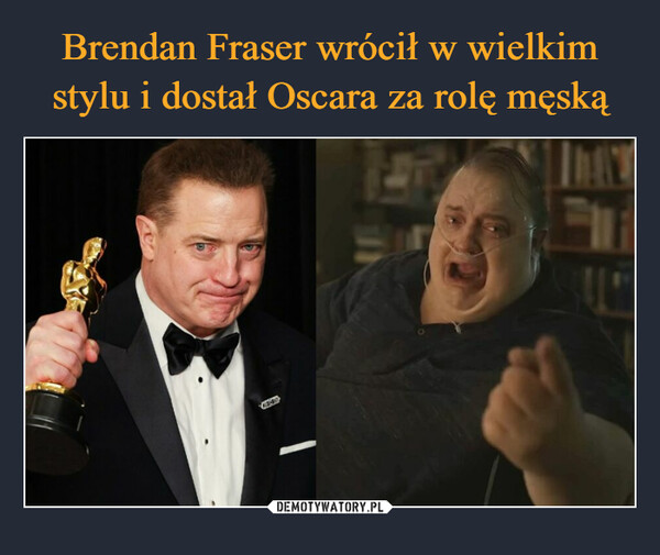 Brendan Fraser wrócił w wielkim stylu i dostał Oscara za rolę męską