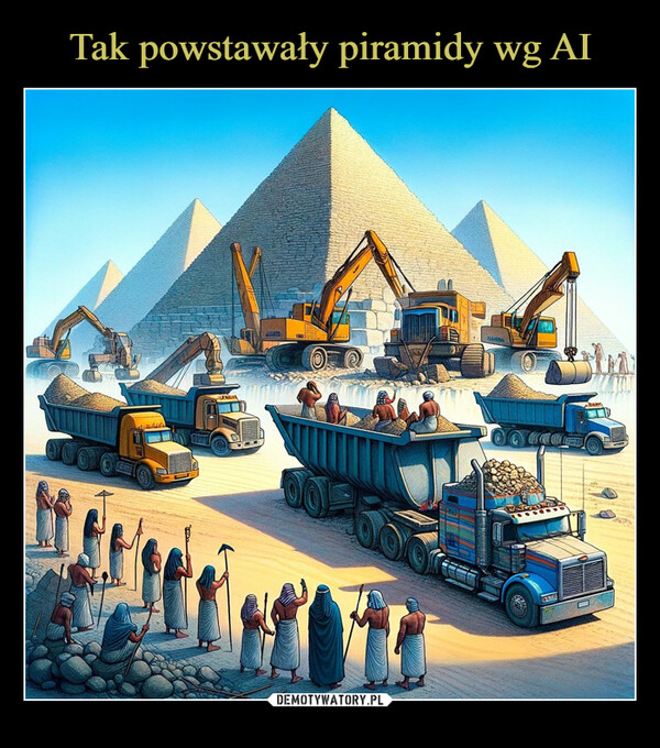 Tak powstawały piramidy wg AI